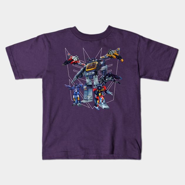 Masterpiece Soundwave and Cassettes Kids T-Shirt by Draconis130